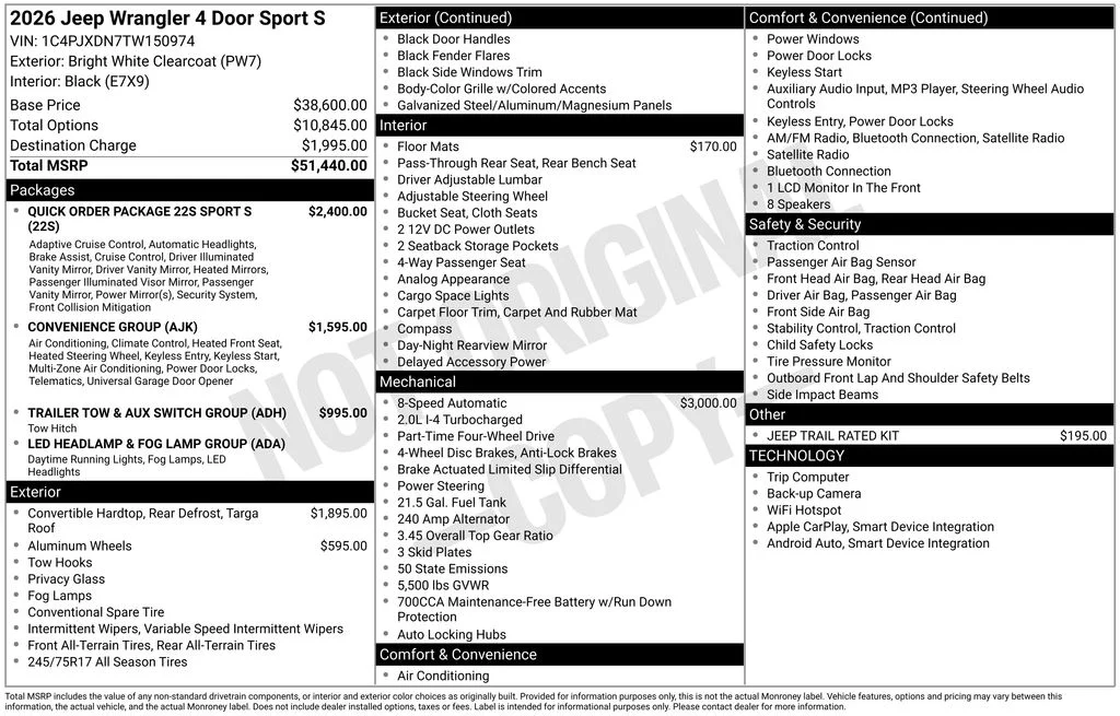 New 2026 Bright White Clearcoat Jeep Sport S image 5