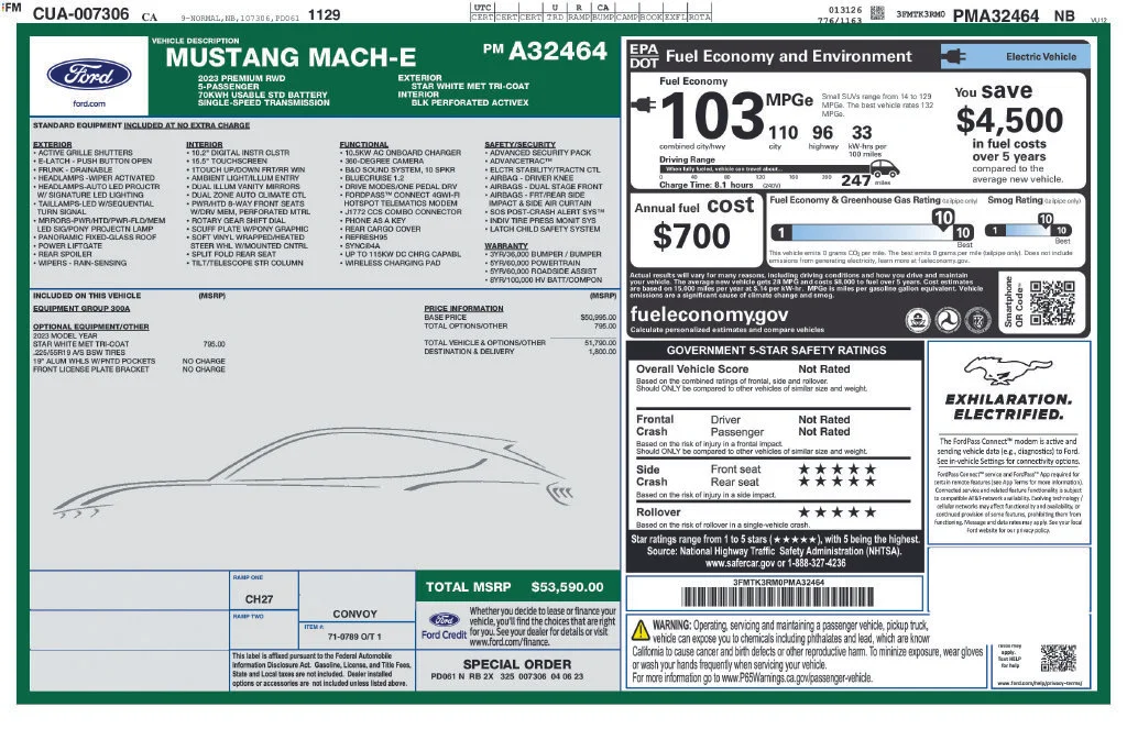 Certified Used 2023 White Ford Premium image 3