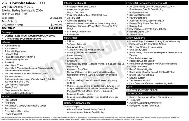 2025 Chevrolet Tahoe LT