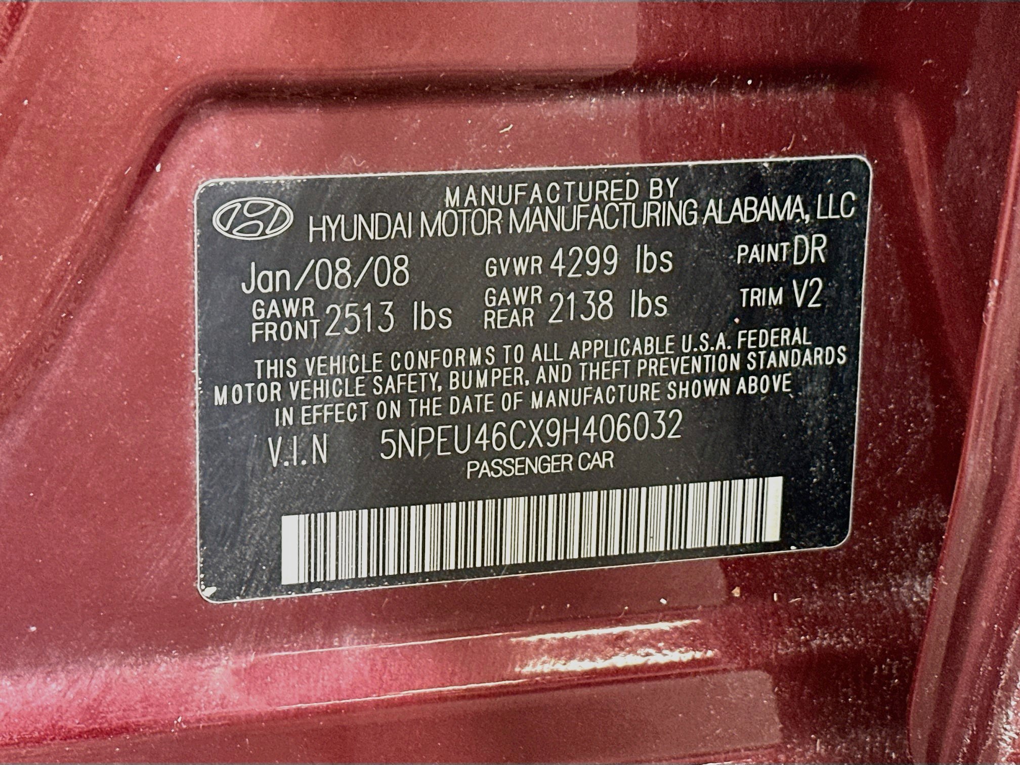 Used 2009 Dark Cherry Red Hyundai Limited image 31