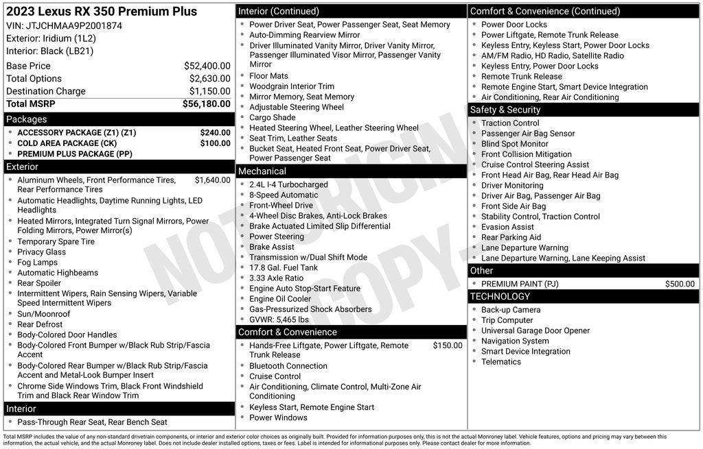 Used 2023 Iridium Lexus 350 Premium Plus image 4