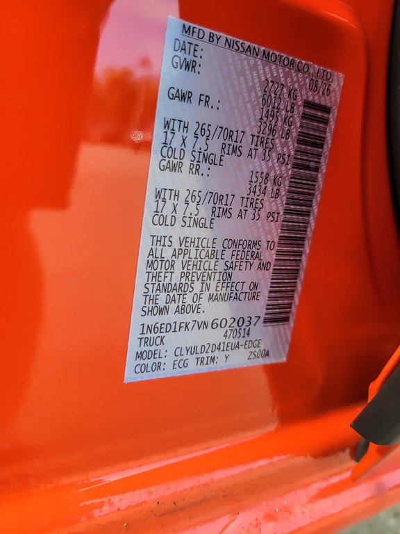 New 2027 Afterburn Orange Nissan PRO-4X image 20