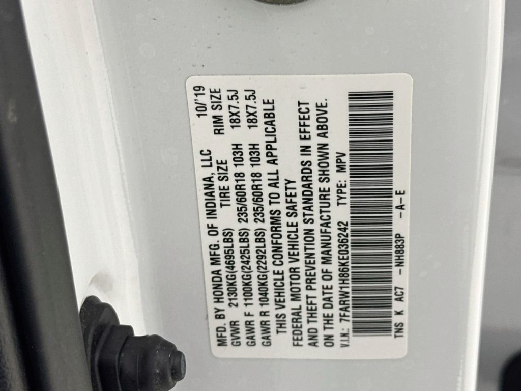 Used 2019 White Honda EX-L image 42
