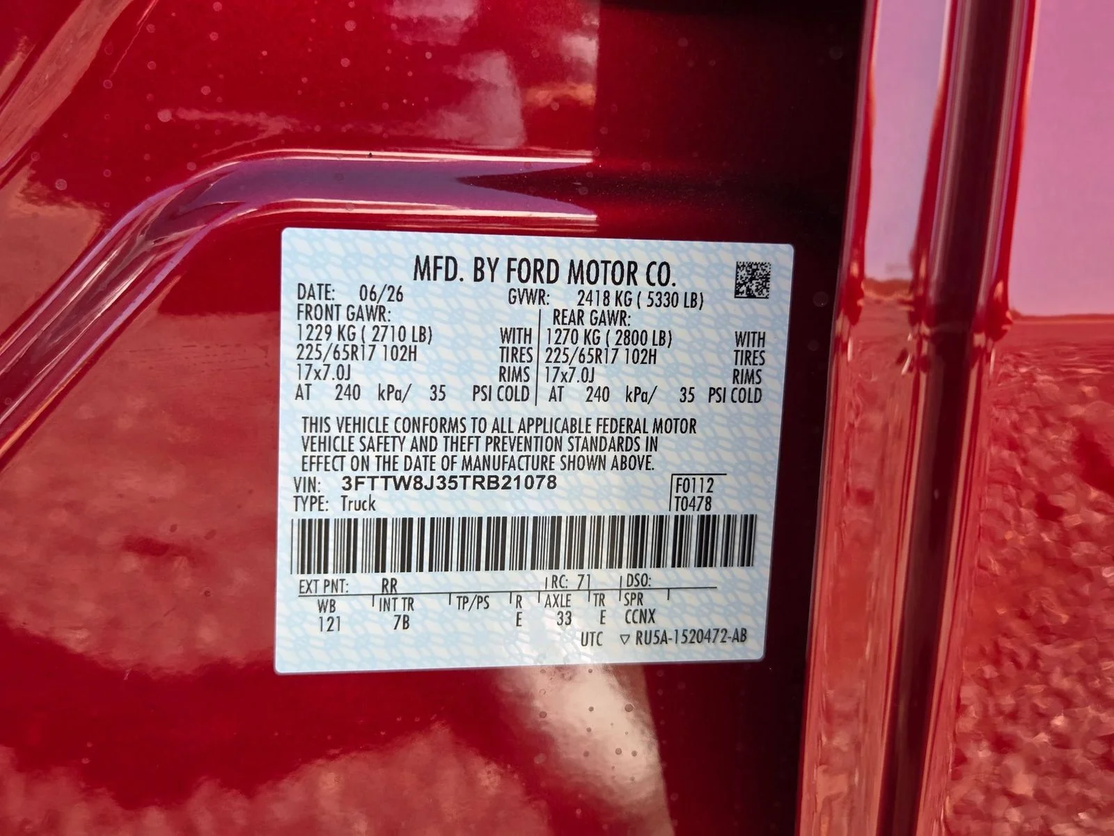 New 2026 Ruby Red Metallic Tinted Clearcoat Ford XLT image 29