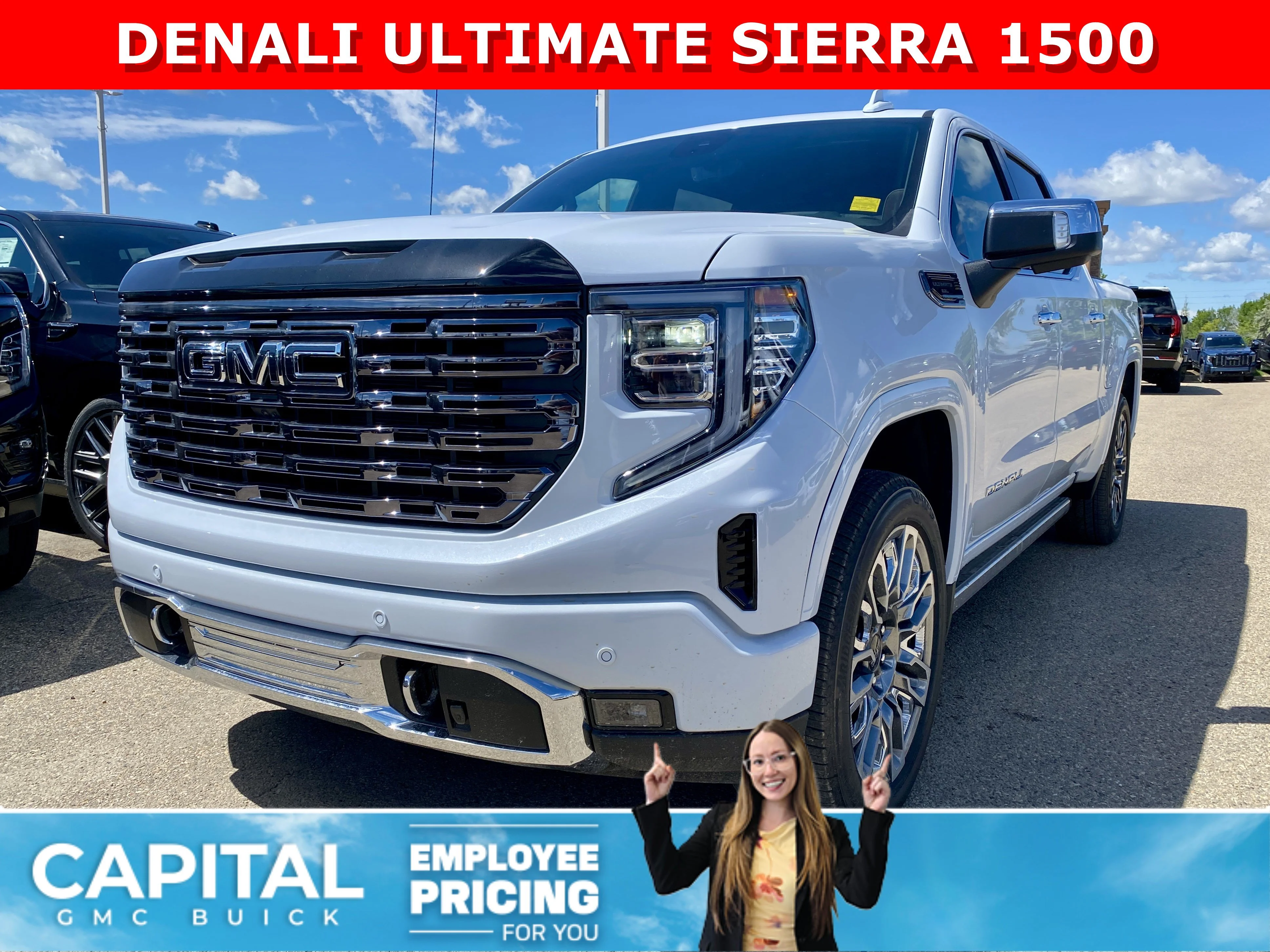 New 2026 GLACIER WHITE TRICOAT GMC Denali Ultimate image 1
