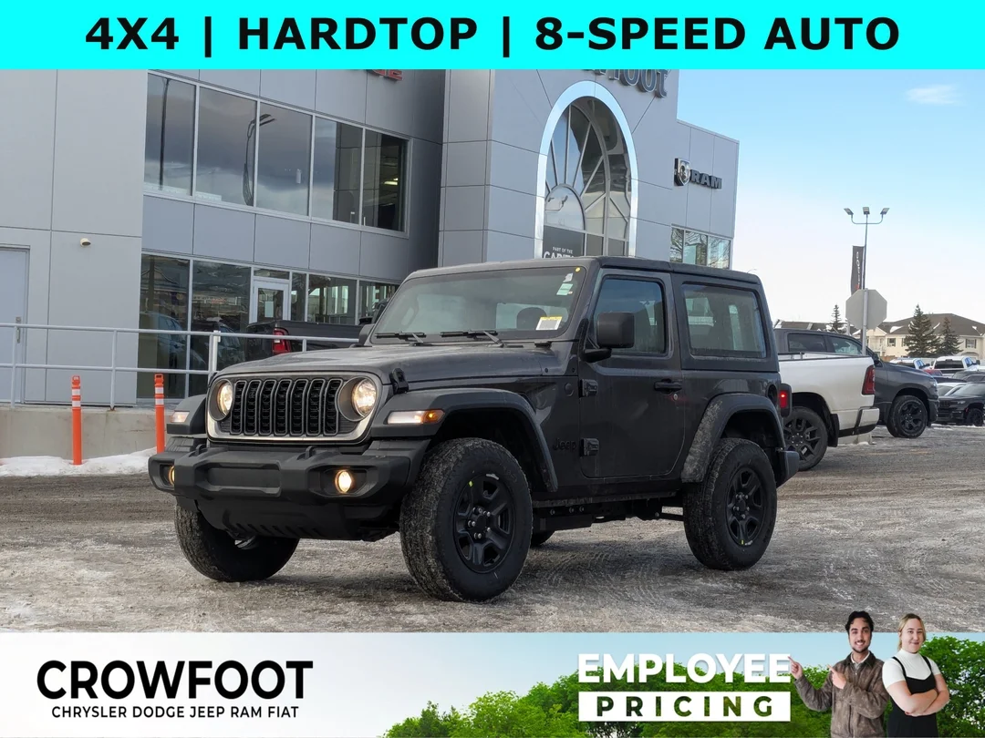 New 2026 Grey Jeep Sport - - 4x4 - 2.0L Turbo Engine - 12.3 Uconnect 5 Display - Black Freedom Hardtop & More! image 1