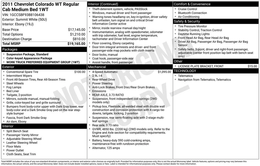 Used 2011 White Chevrolet Work Truck image 9