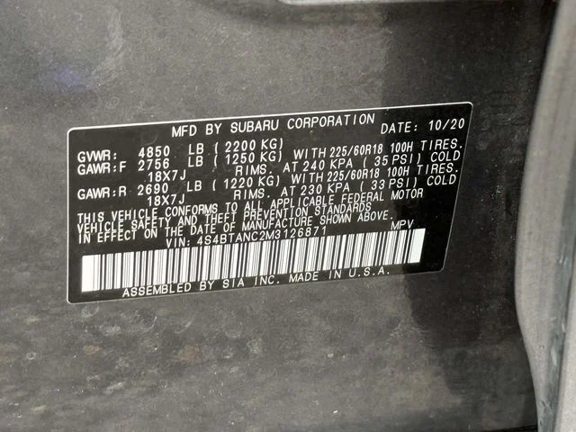 Used 2021 Gray Subaru Limited image 30