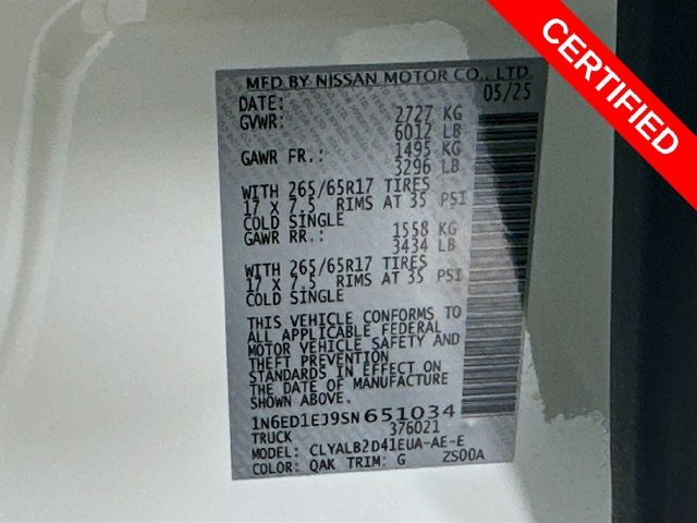 Certified Used 2025 White Nissan SV image 31