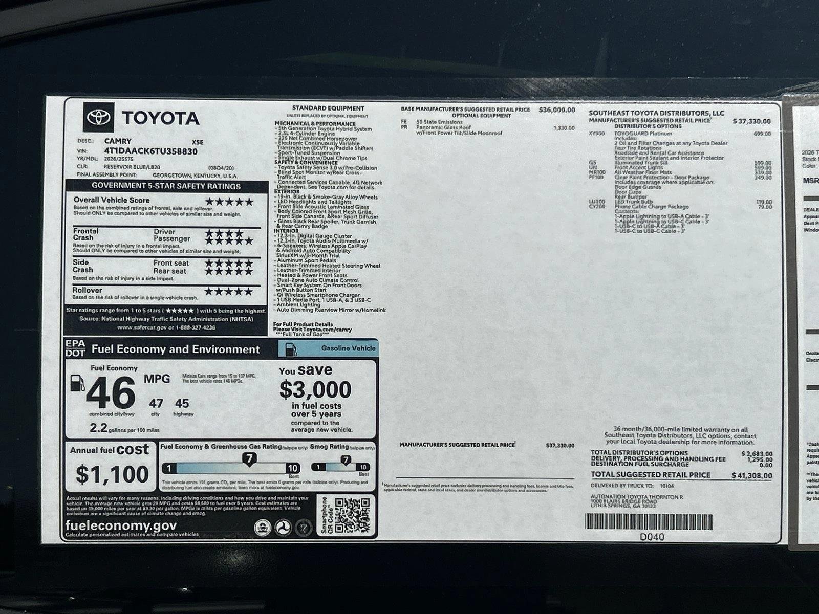 New 2026 Reservoir Blue Toyota XSE image 22