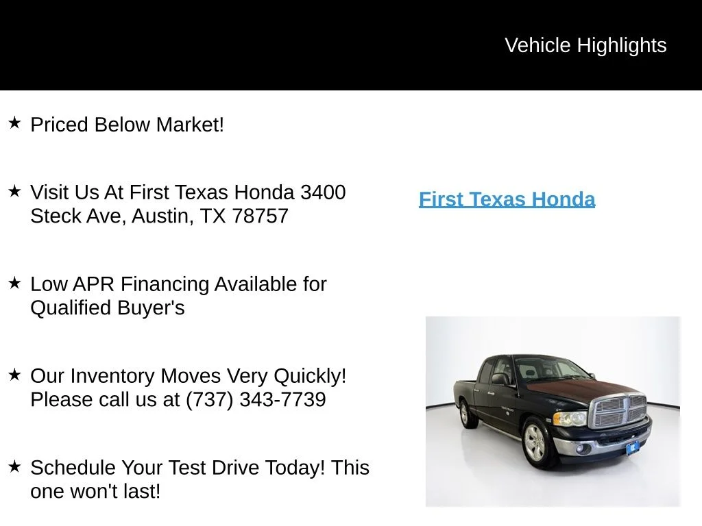 Used 2004 Black Dodge SLT image 10