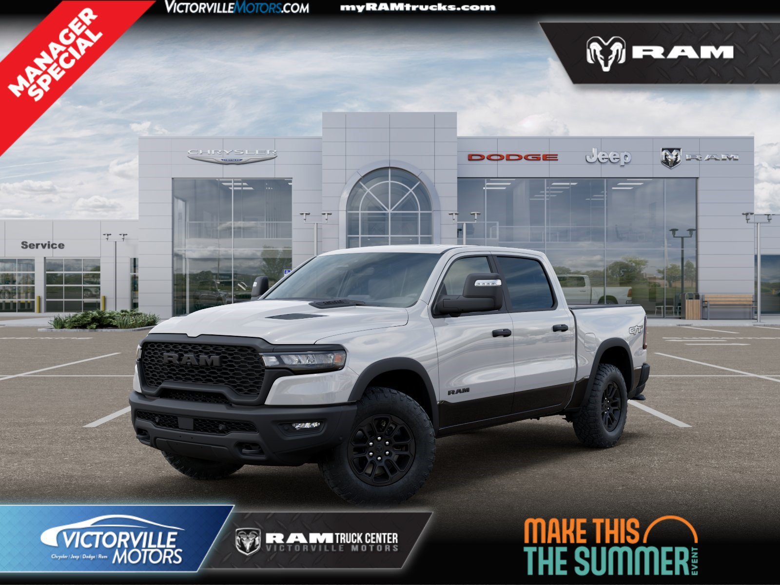 New 2026 Bright White Clear-Coat Exterior Paint RAM Rebel image 1