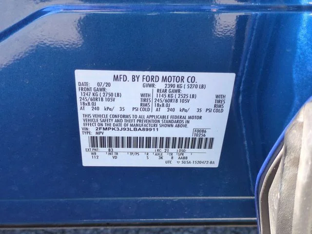Used 2020 Blue Ford SEL image 37