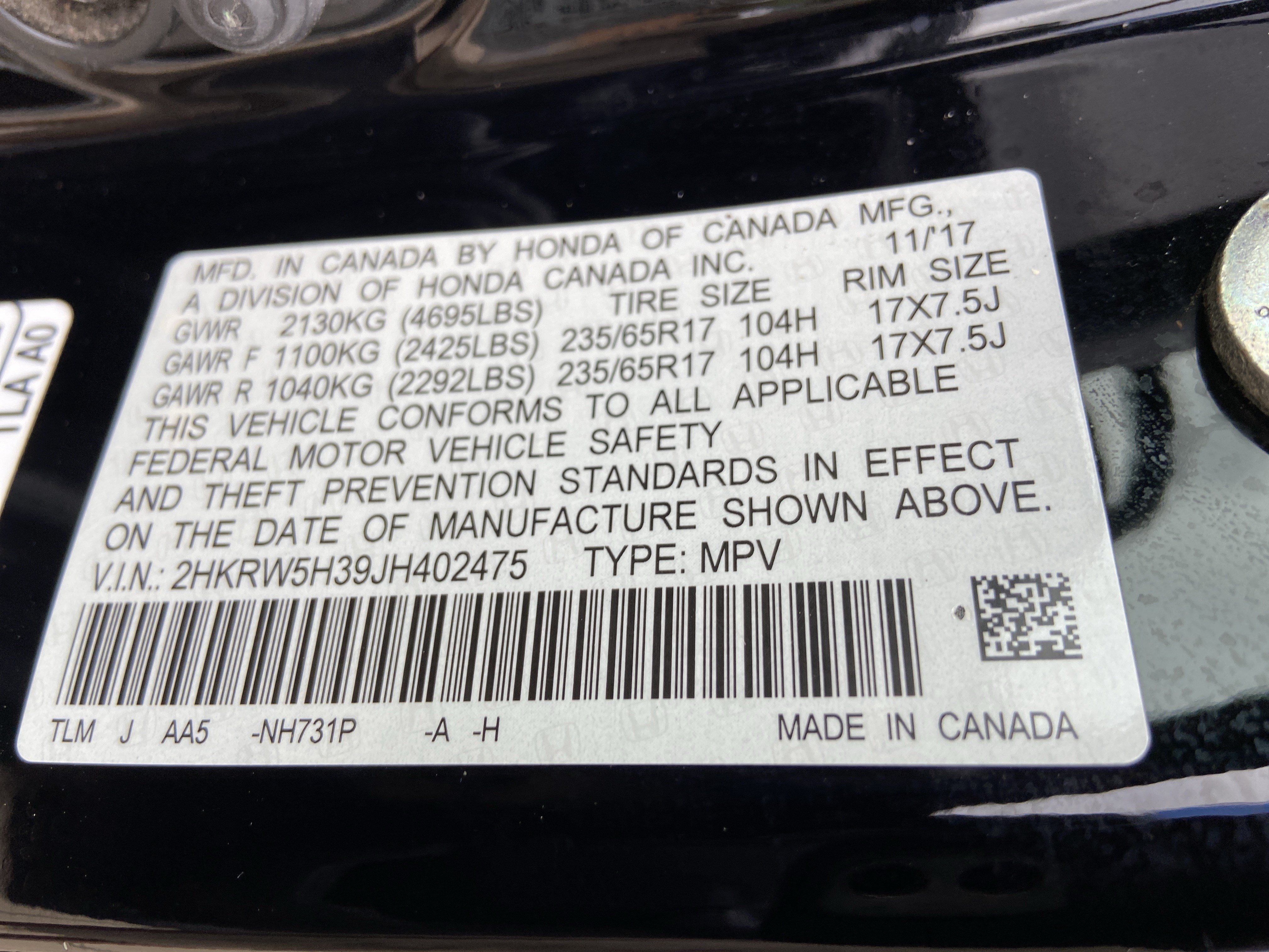 Used 2018 Crystal Black Pearl Honda LX image 37