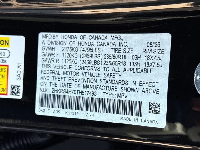 New 2026 Crystal Black Pearl Honda EX-L image 17