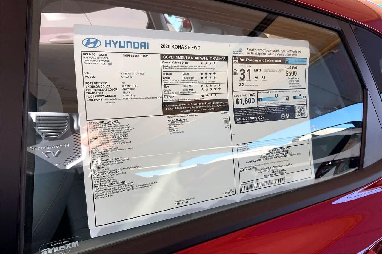 New 2026 Ultimate Red Metallic Hyundai SE FWD image 18