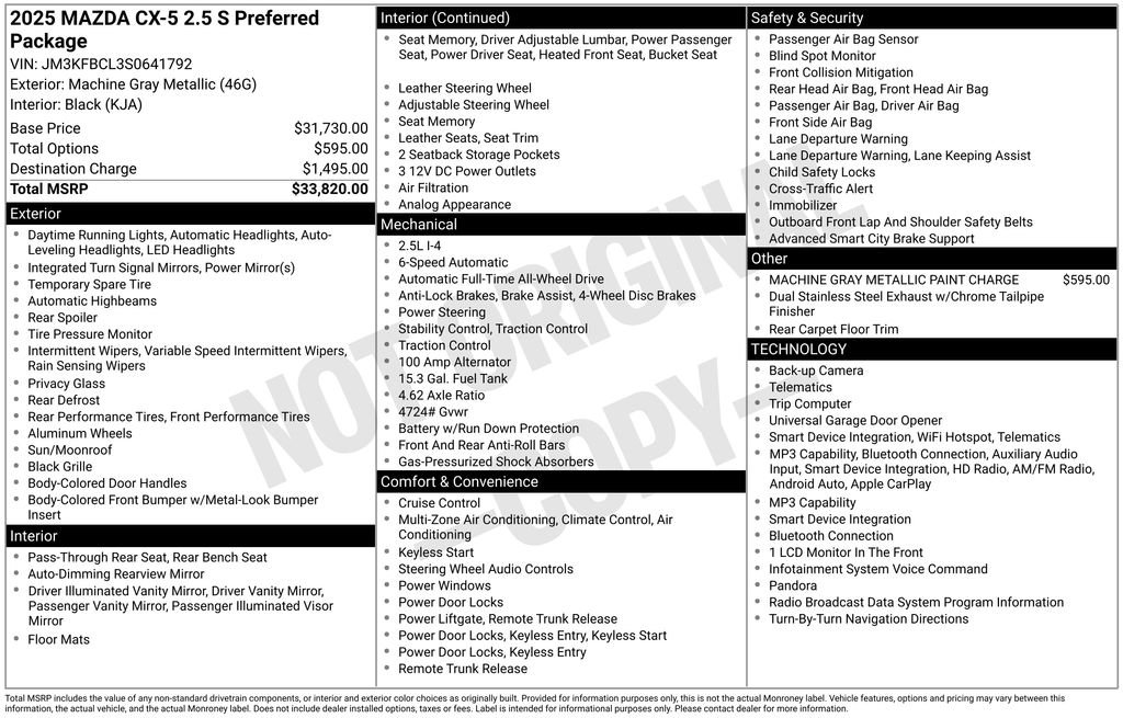 Certified Used 2025 Machine Gray Mazda 2.5 S Preferred Package image 3