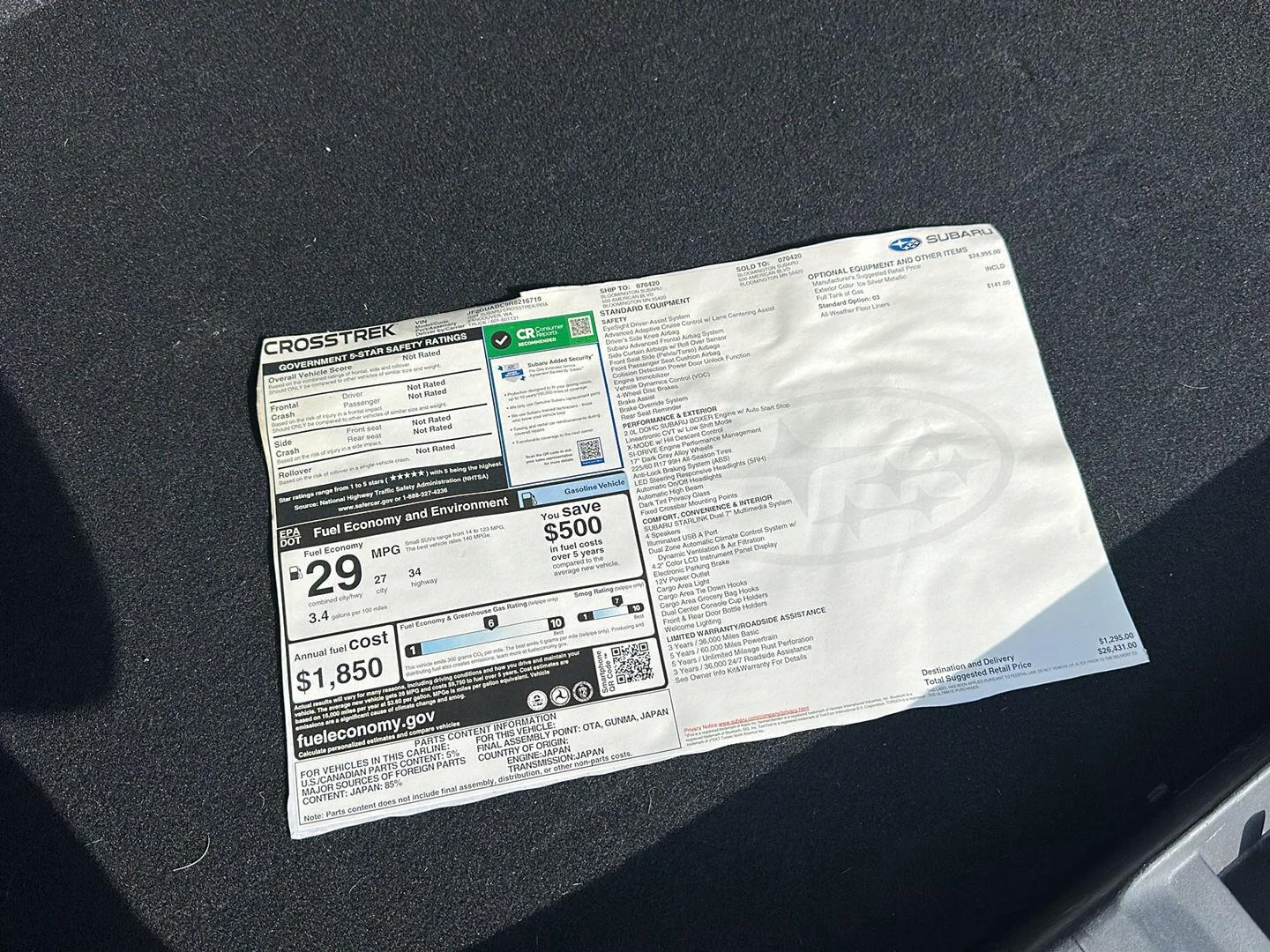 Used 2024 Ice Silver Metallic Subaru Base image 20