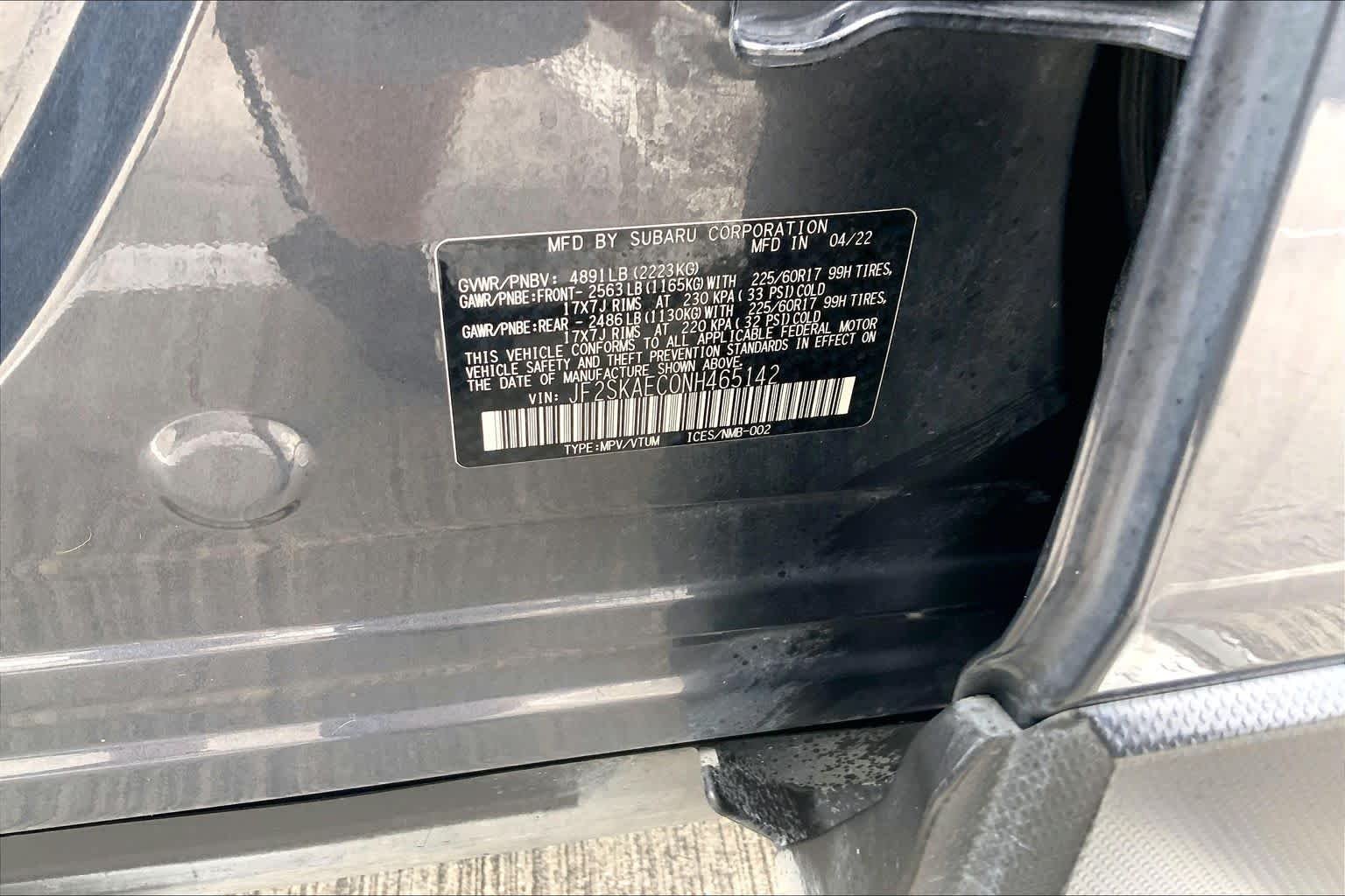Used 2022 Magnetite Gray Metallic Subaru Premium image 31