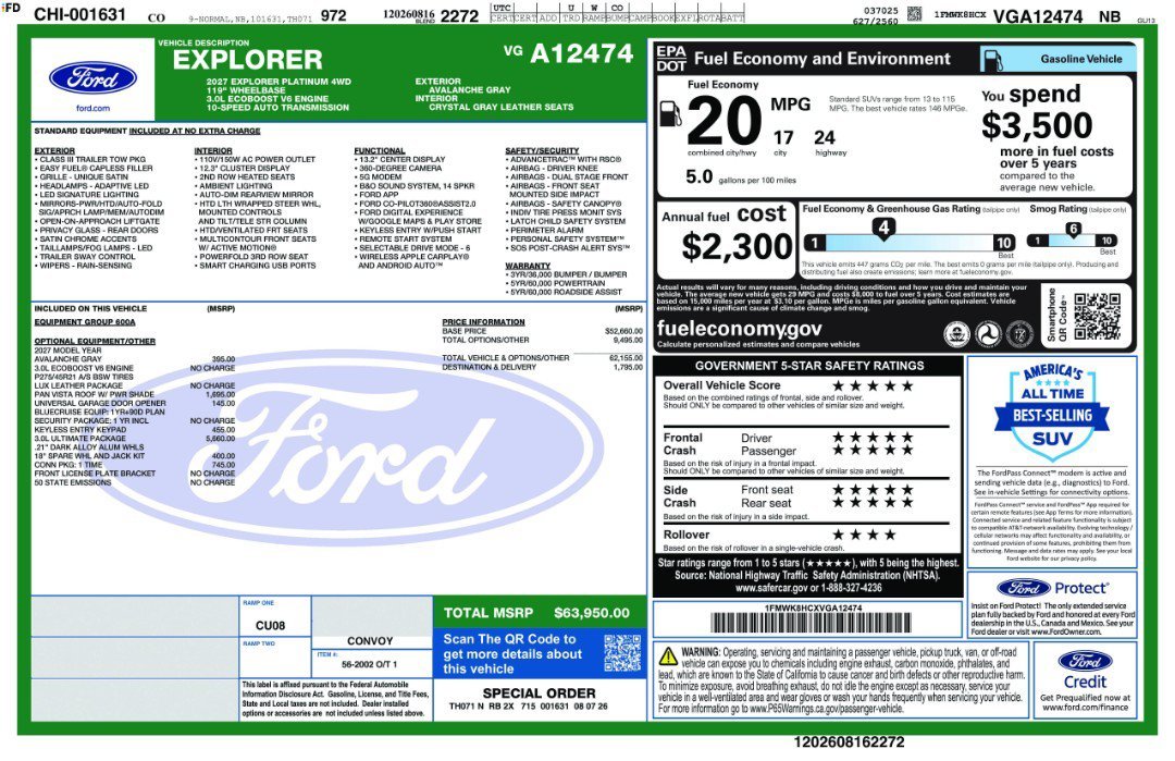 New 2027 Avalanche Gray Ford Platinum image 11