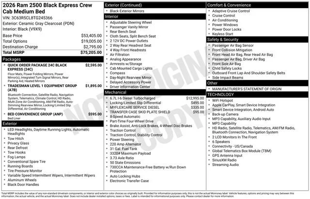 New 2026 Ceramic Gray Clear-Coat Exterior Paint RAM Black Express image 20