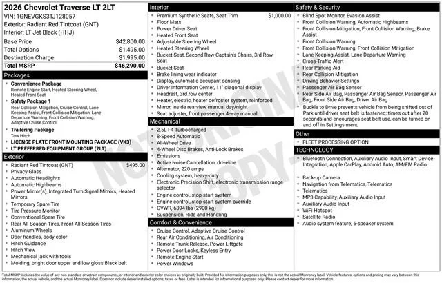 Used 2026 Radiant Red Tintcoat Chevrolet LT image 5