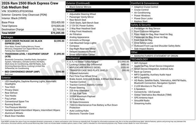 New 2026 Ceramic Gray Clear-Coat Exterior Paint RAM Black Express image 20