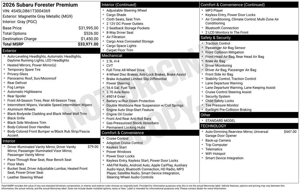 Used 2026 Gray Metallic Subaru Premium image 5