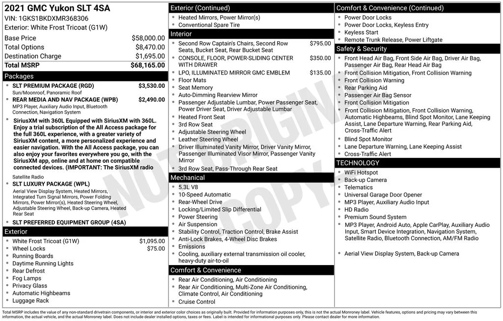 Used 2021 White GMC SLT image 1