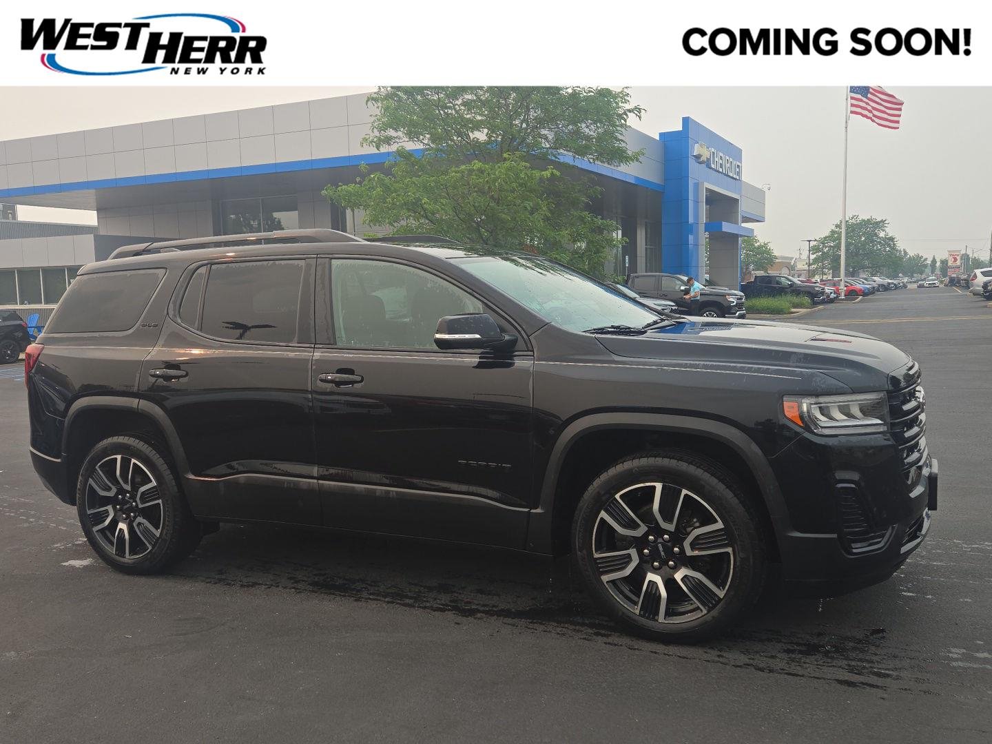 Used 2021 Ebony Twilight Metallic GMC SLE image 1