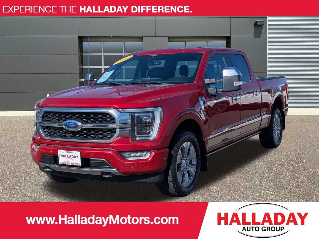 Used 2021 Rapid Red Metallic Tinted Clearcoat Ford Platinum image 1