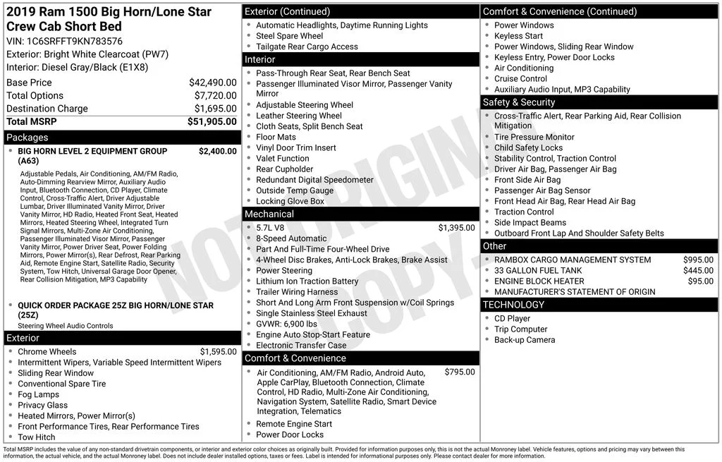 Used 2019 White Ram Big Horn/Lone Star image 4