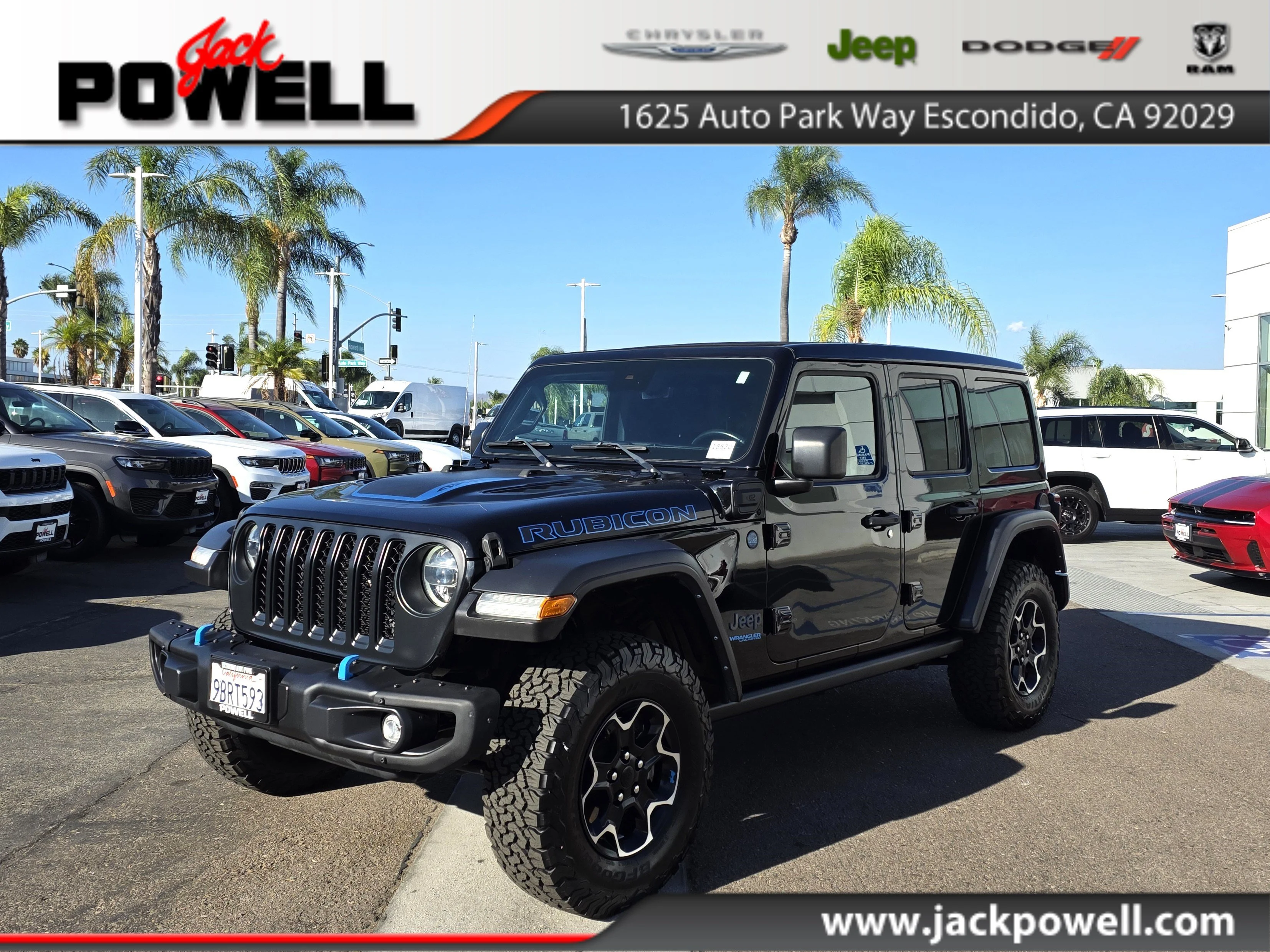 Certified Used 2022 Black Clearcoat Jeep Unlimited Rubicon 4xe image 1