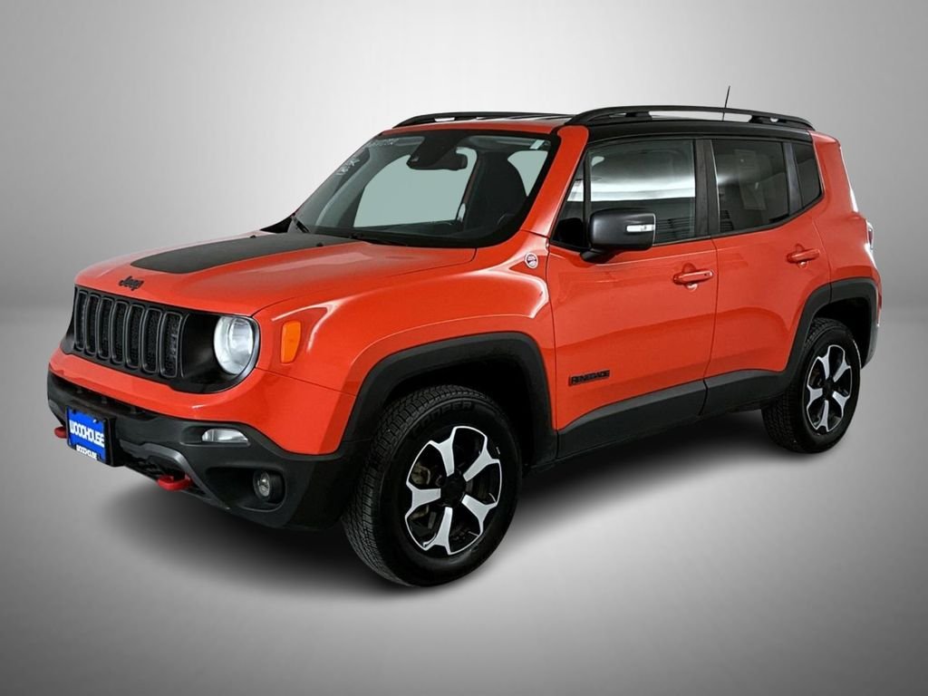 Used 2021 Orange Jeep Trailhawk image 1