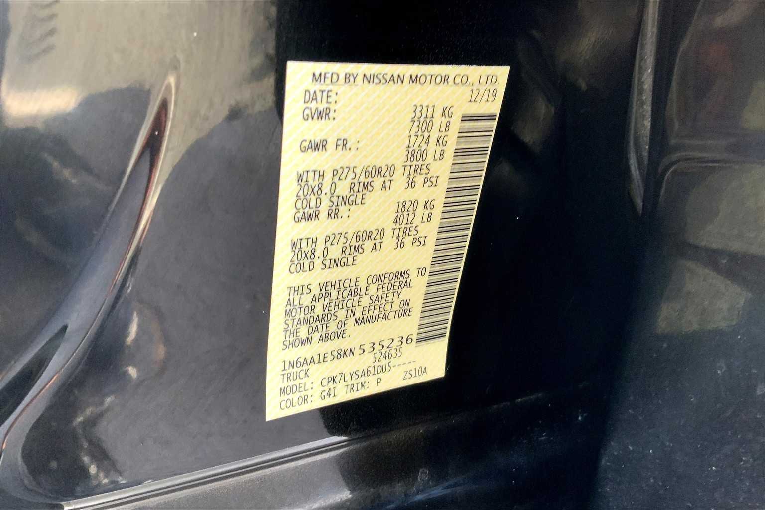 Used 2019 Magnetic Black Metallic Nissan Platinum Reserve image 34