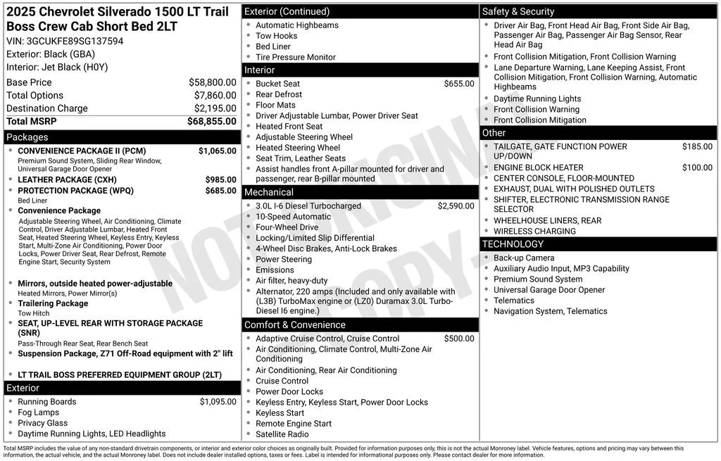 Used 2025 Black Chevrolet LT Trail Boss image 8