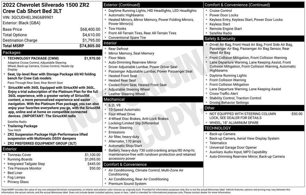 Used 2022 Black Chevrolet ZR2 image 10