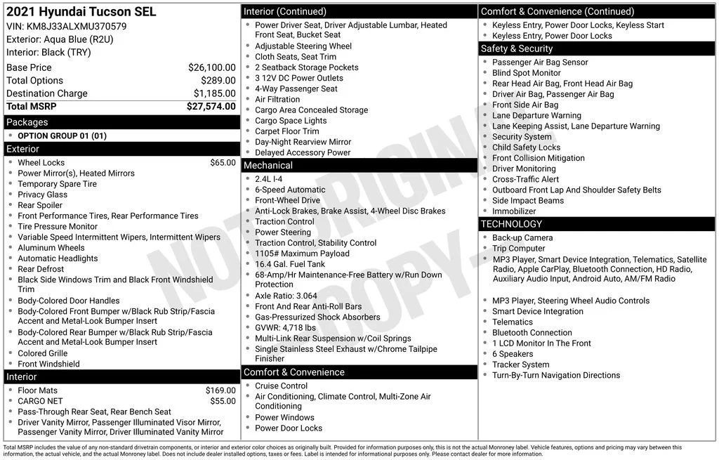 Used 2021 Aqua Blue Hyundai SEL image 5