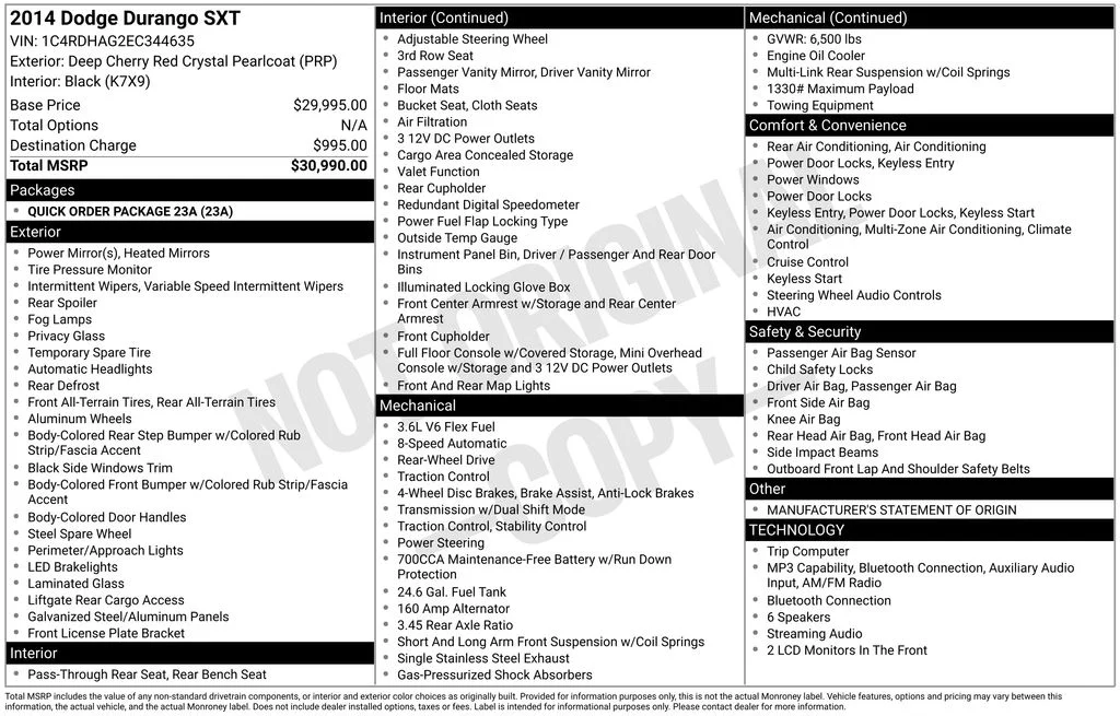 Used 2014 Dodge Durango SXT with VIN 1C4RDHAG2EC344635 for sale in Carlsbad, CA