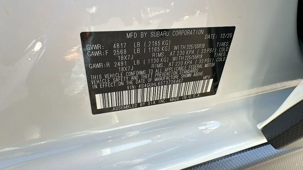 New 2026 CRYSTAL WHITE PEARL Subaru Limited image 30