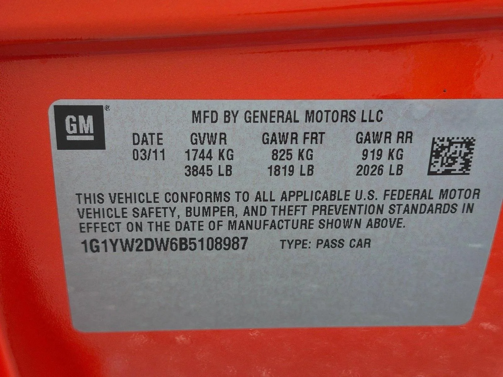 Used 2011 Inferno Orange Metallic Chevrolet Z16 Grand Sport w/3LT image 19