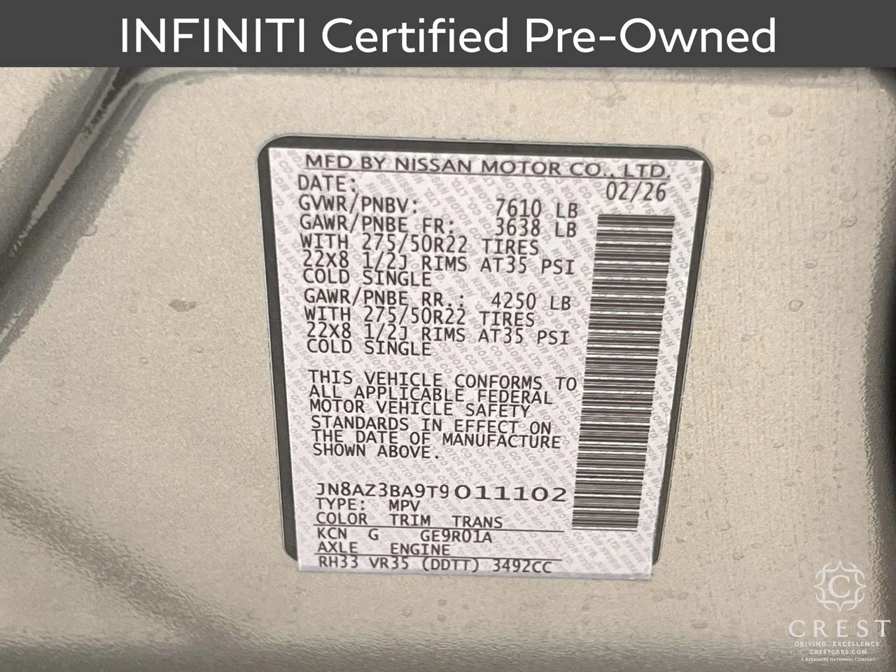 Certified Used 2026 Dynamic Metal INFINITI LUXE image 32