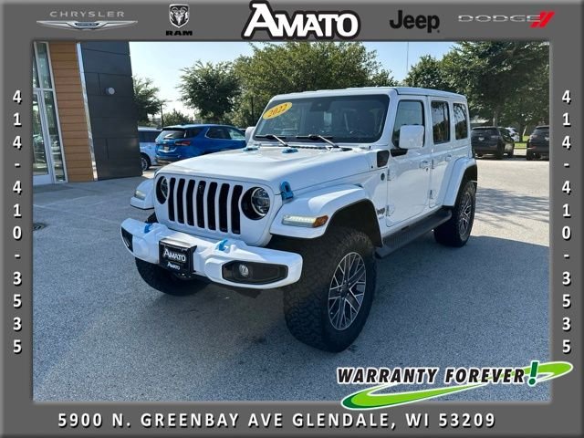 Used 2022 White Jeep Unlimited Sahara 4xe image 1