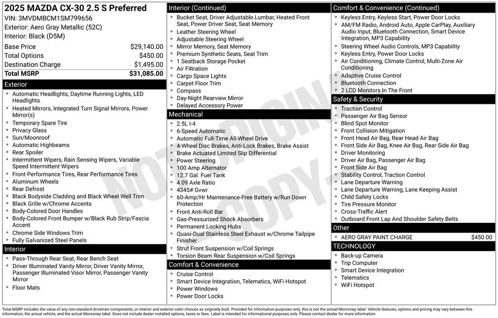 Used 2025 Gray Mazda 2.5 S Preferred Package image 9