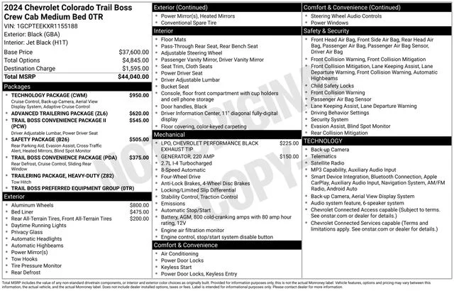Used 2024 Black Chevrolet Trail Boss image 31