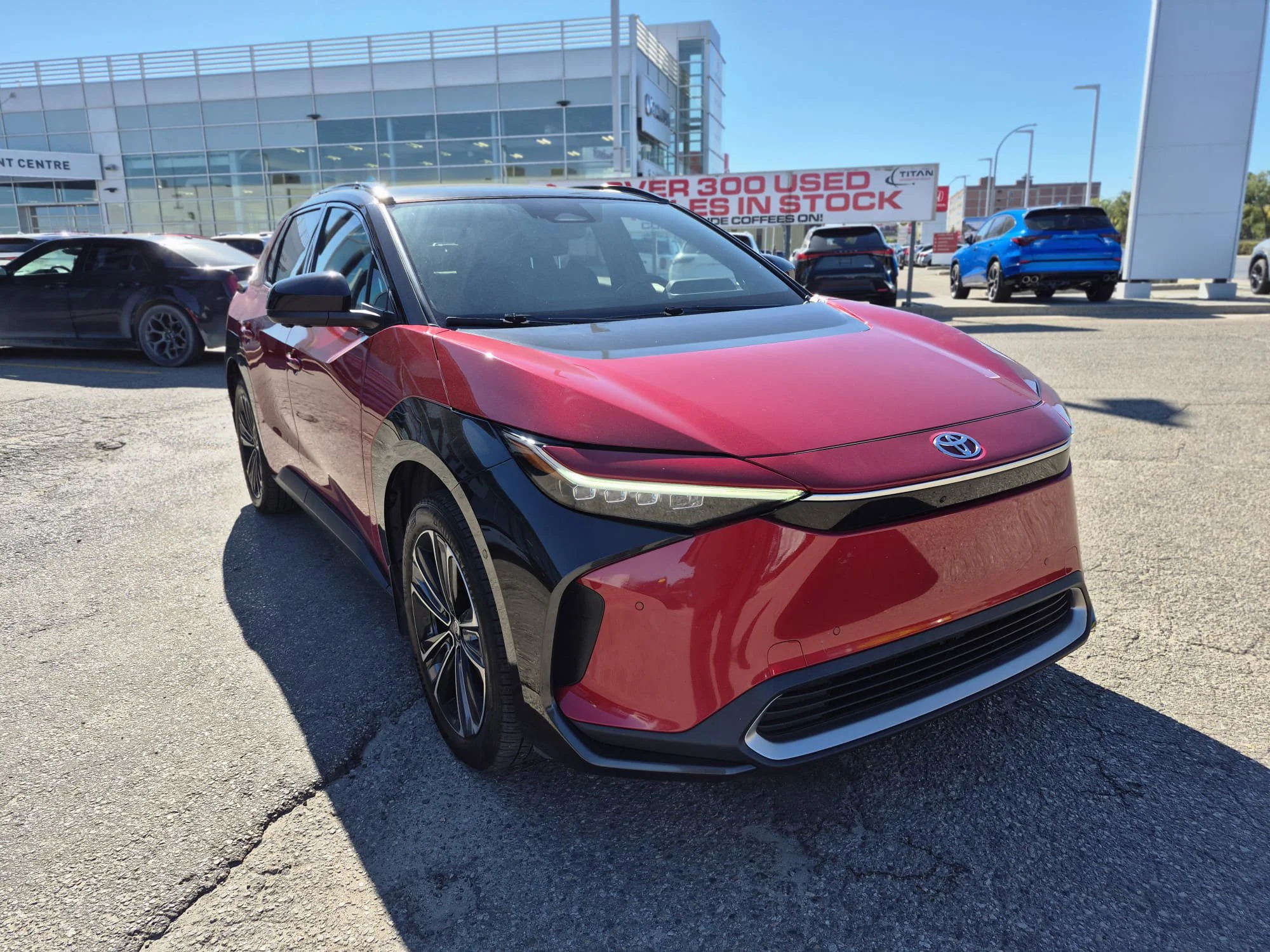 Used 2023 Supersonic Red w/Black Roof Toyota XLE AWD*Full EV | Cooled Leather | Dual Sunroof | Htd Wheel | Remote Climate | Adaptive Cruise | JBL image 5