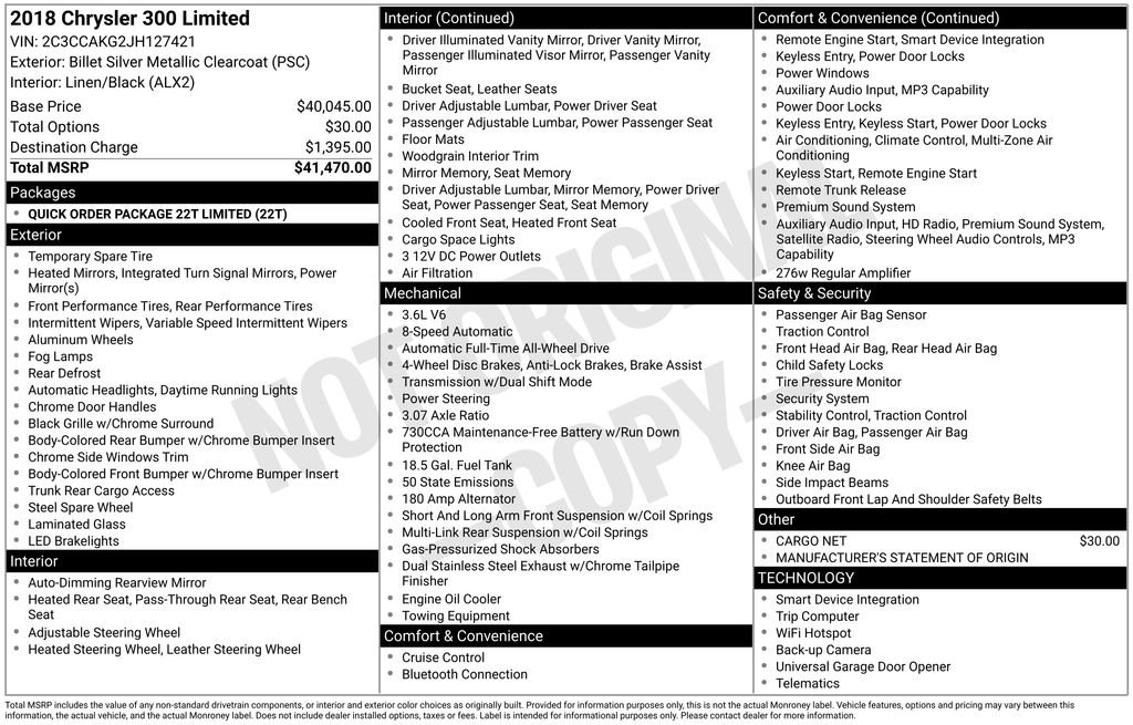 Used 2018 Silver Chrysler Limited image 7