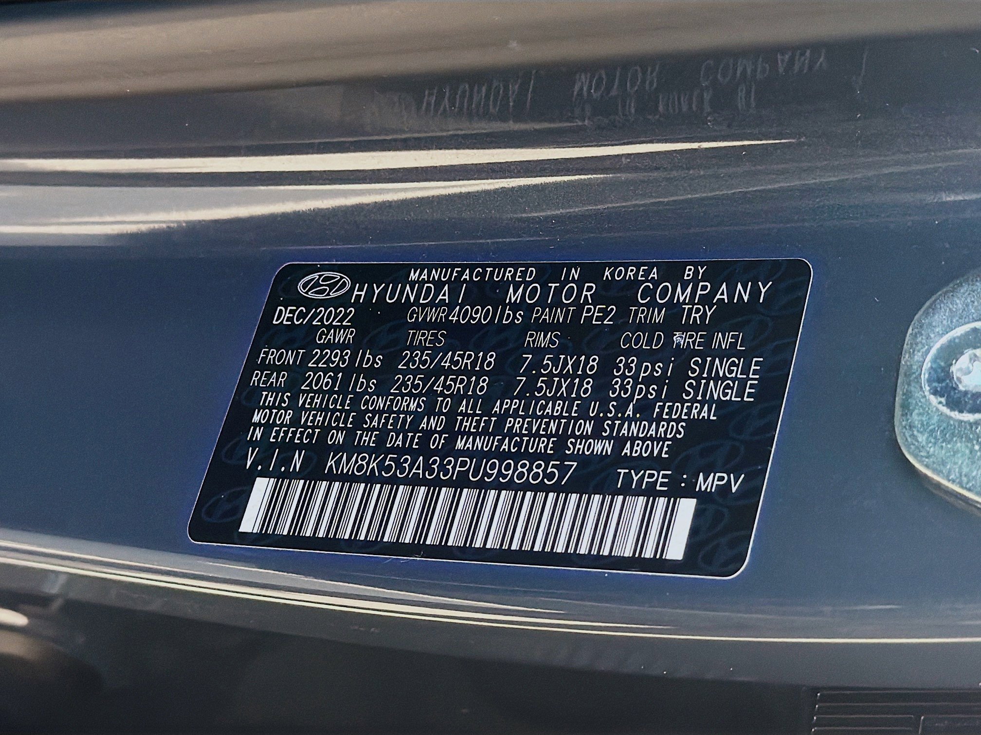 Used 2023 Ecotronic Gray Hyundai Limited image 35