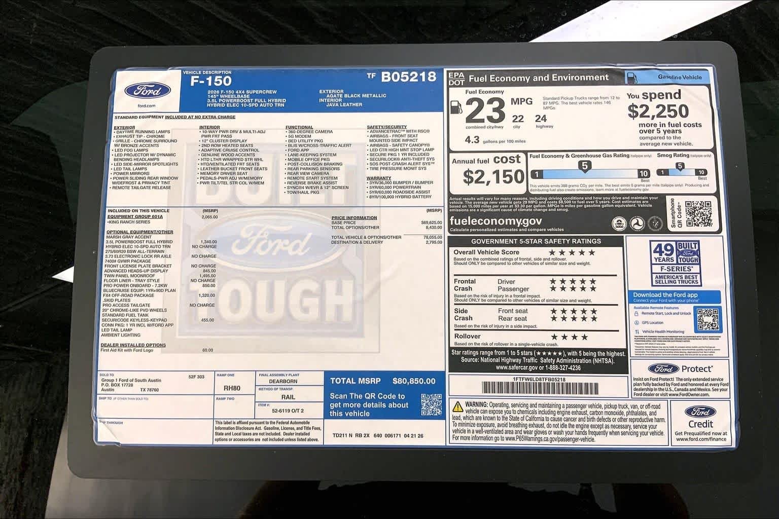 New 2026 Agate Black Metallic Ford King Ranch® image 20