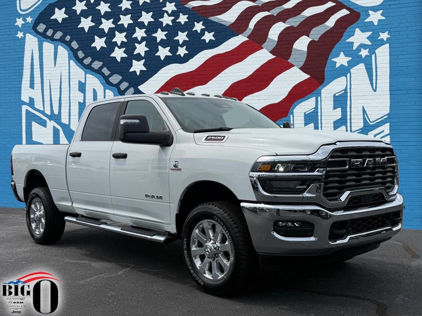 New 2026 Bright White Clear-Coat Exterior Paint RAM Big Horn Crew Cab 4x4 6